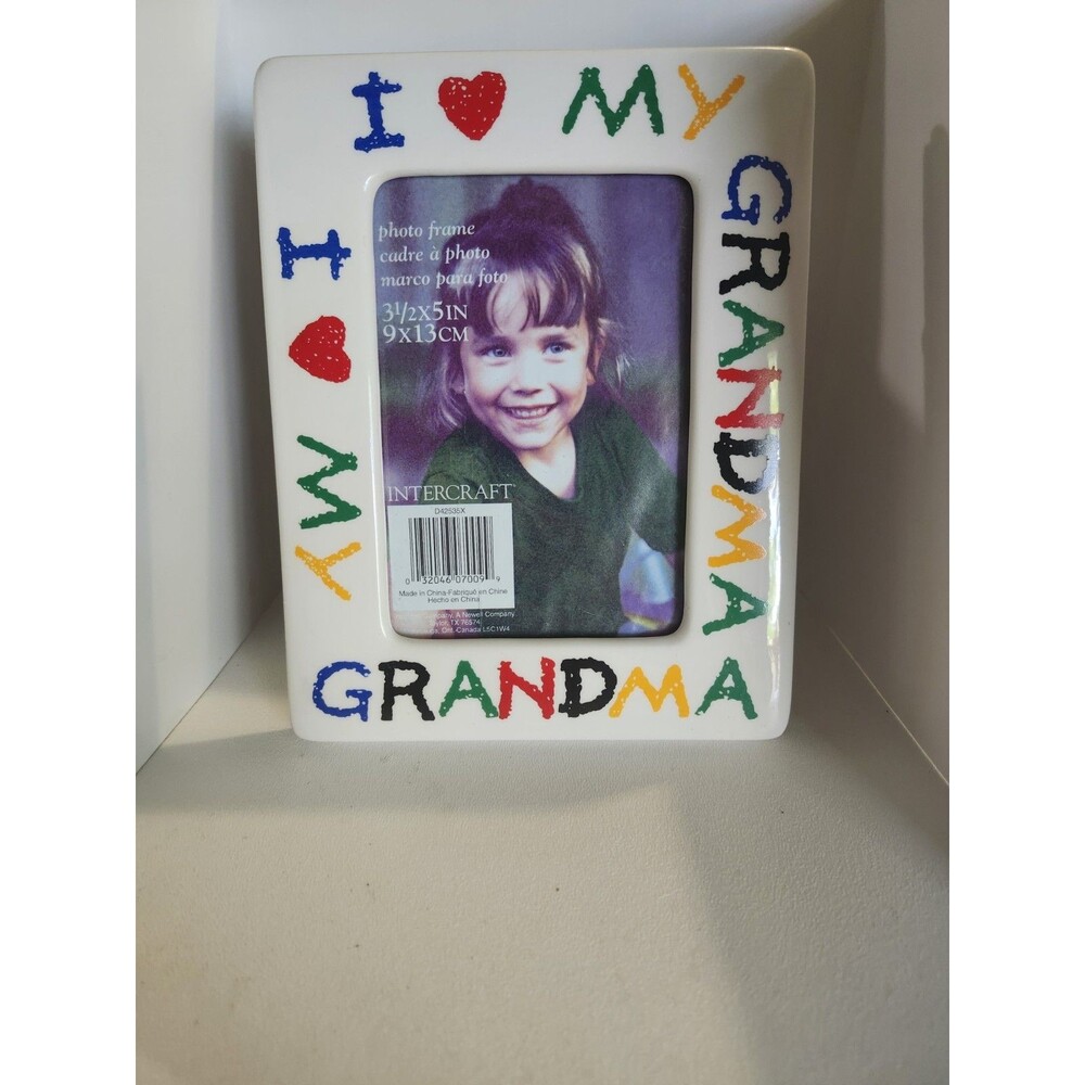 'I Love My Grandma" 3.5 × 5 Inch Ceramic Photo Picture Frame